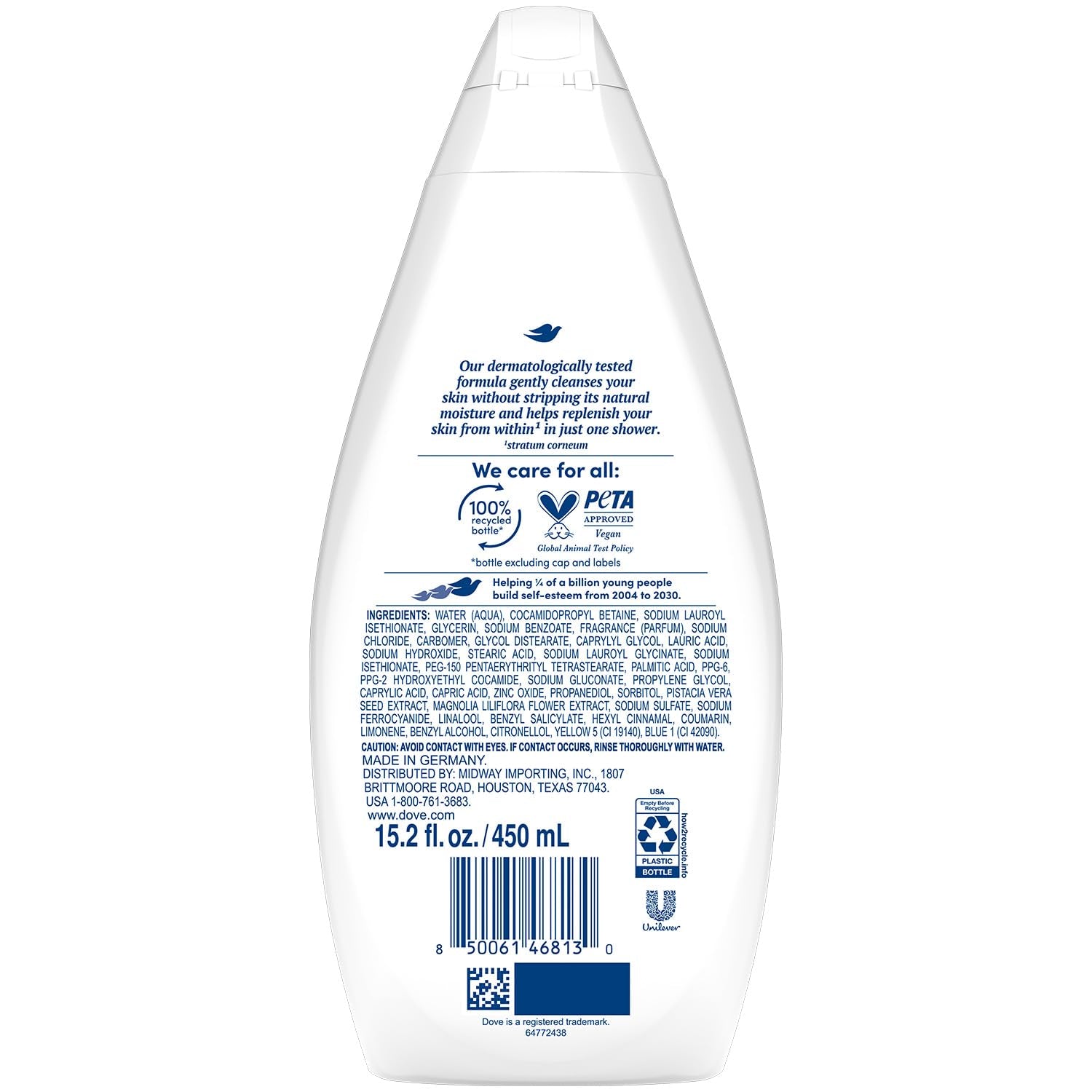 Body Wash, Gentle Pamper 2-Pack – Soothing Moisturizing Cleanser for Soft Skin, 15.22 Oz Ea