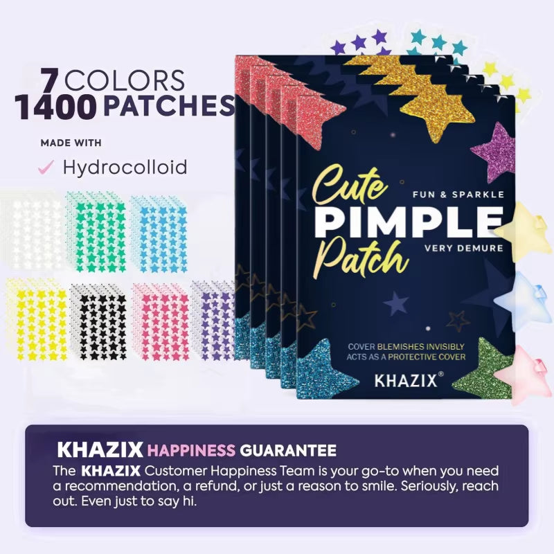1400 Pieces of Multi-Color Star Acne Patches, Facial Acne Patches, Concealer Acne Patches, and Pimples Patches, Ultra-Thin
