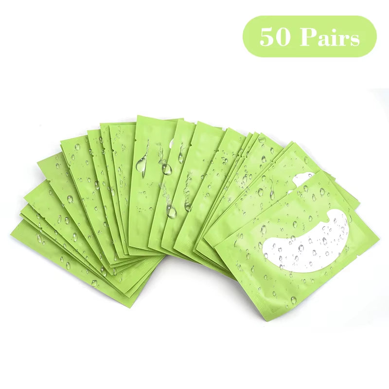 50Pairs Eye Pads for Eyelash Extension Hydrogel Patches for Eyelashes U Shaped Gel Pads Lashes Extension Supplies Patches Makeup