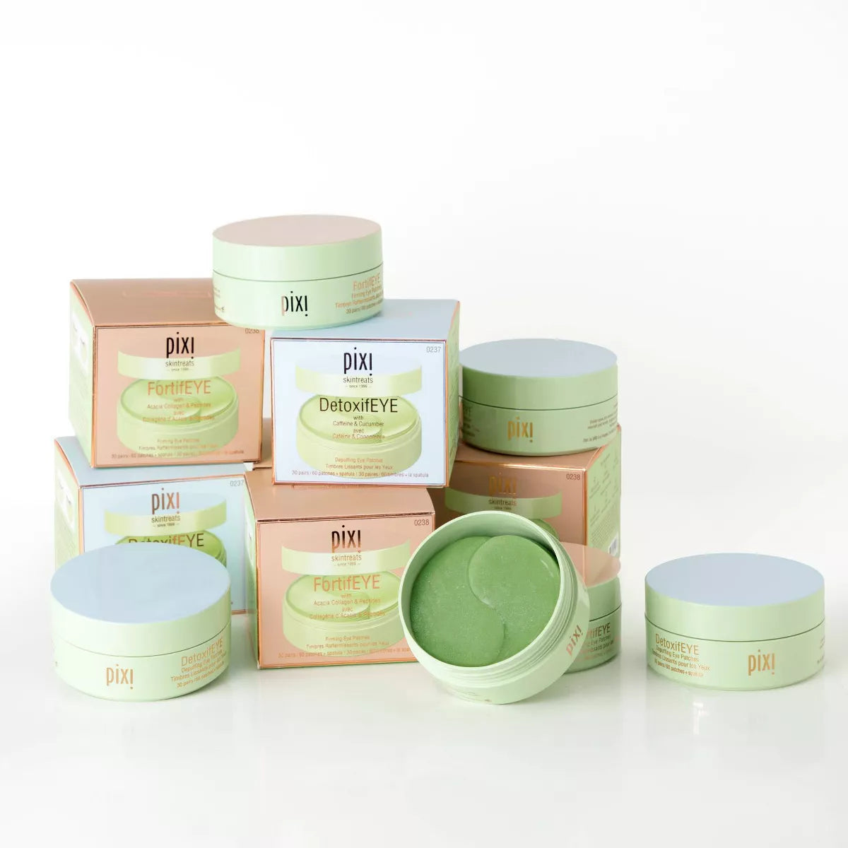 Pixi Detoxifeye Hydrating and Depuffing Eye Patches with Caffeine and Cucumber - 60Ct