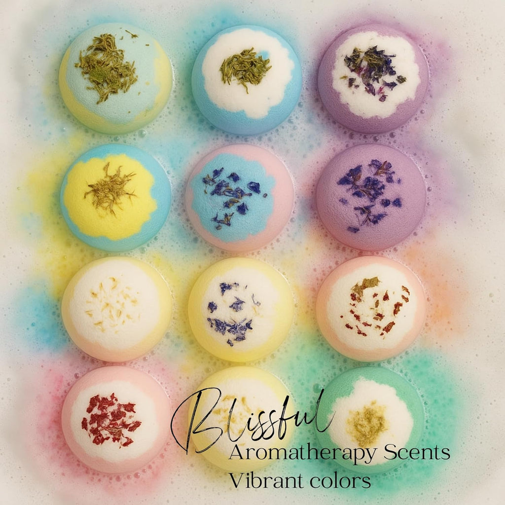 Inspire Bath Bombs for Women, 12 Gorgerous Flower Bath Bombs Topped with Dried Flowers, Luxurious Mother'S Day Gift Set, Brithday Gift, Easter Gift or for Creating Lush Self Care Moment