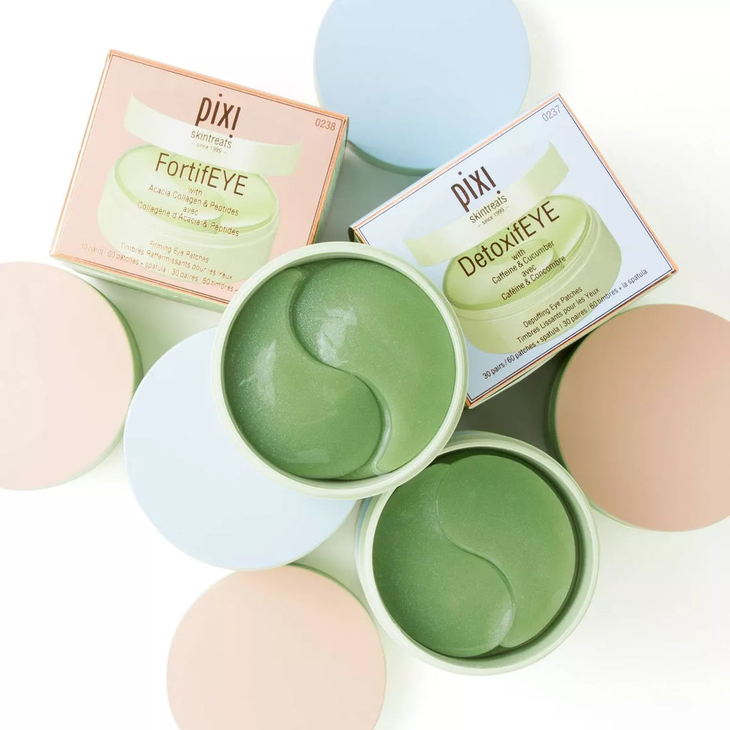 Pixi Detoxifeye Hydrating and Depuffing Eye Patches with Caffeine and Cucumber - 60Ct