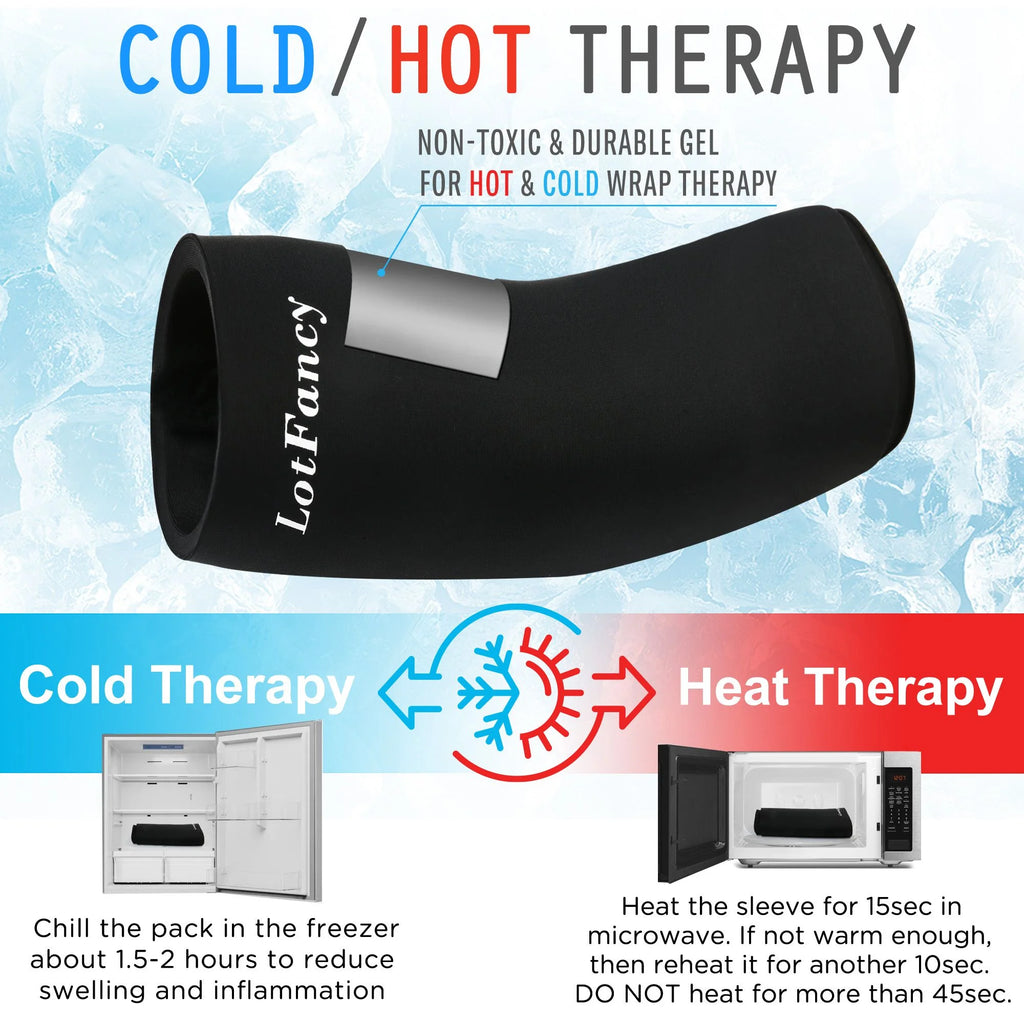 Athletic Compression Sleeve, XL, Hot & Cold Therapy, Black