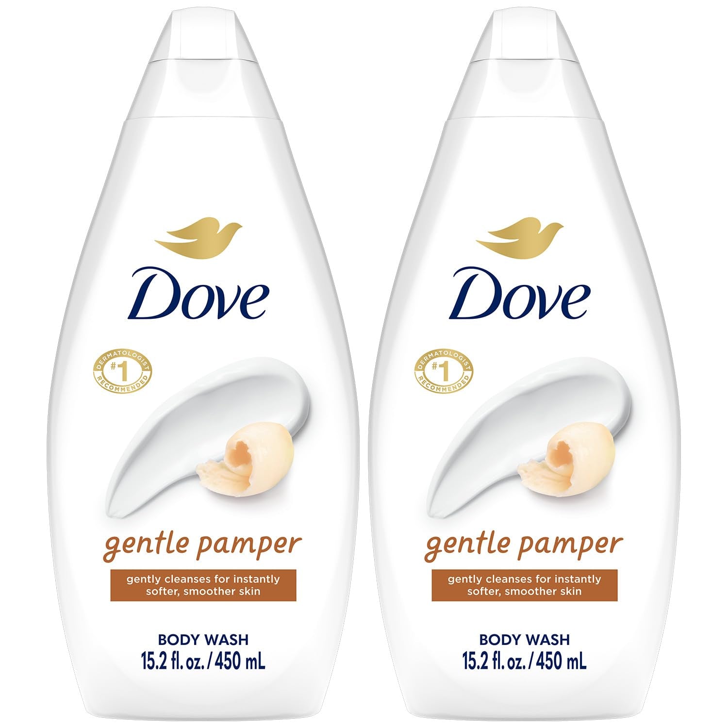 Body Wash, Gentle Pamper 2-Pack – Soothing Moisturizing Cleanser for Soft Skin, 15.22 Oz Ea