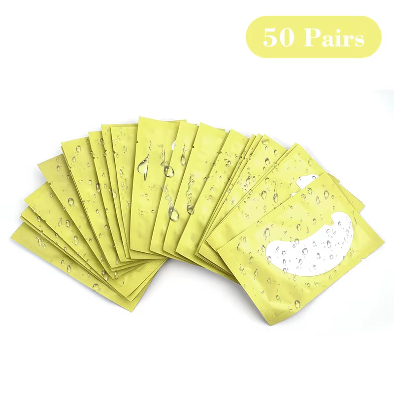 50Pairs Eye Pads for Eyelash Extension Hydrogel Patches for Eyelashes U Shaped Gel Pads Lashes Extension Supplies Patches Makeup