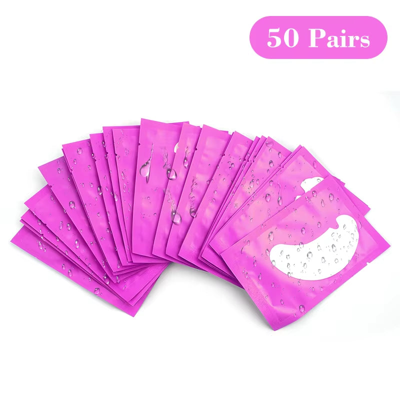 50Pairs Eye Pads for Eyelash Extension Hydrogel Patches for Eyelashes U Shaped Gel Pads Lashes Extension Supplies Patches Makeup