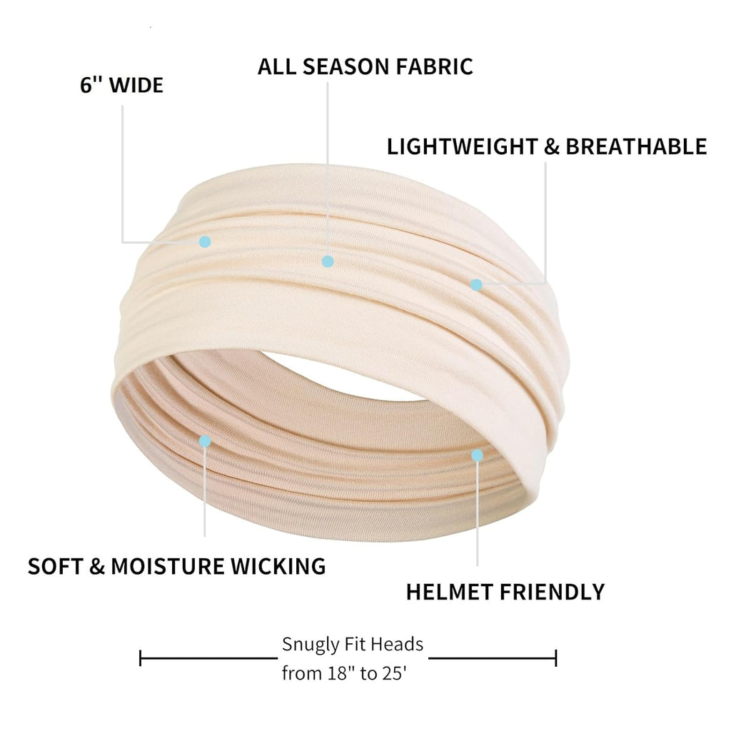 Wide Headbands for Women Boho Large Head Bands for Women'S Hair Non Slip Women Headbnd Stretchy Hair Bands Accessories for Yoga Fashion Workout Running Head Wraps 6 Pack