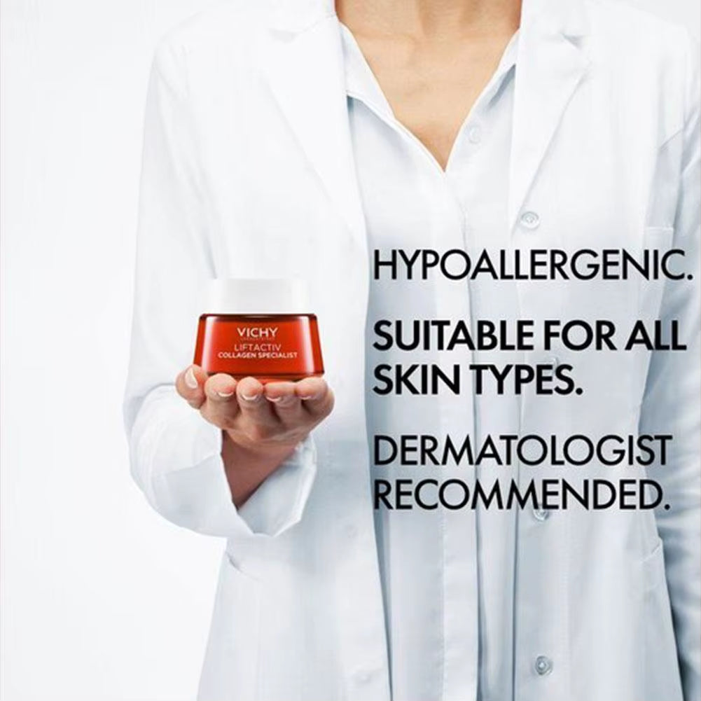 Vichy Collagen Firming Night Cream Deep Moisturizing Wrinkle Reduction Firming Elasticity Skin Care