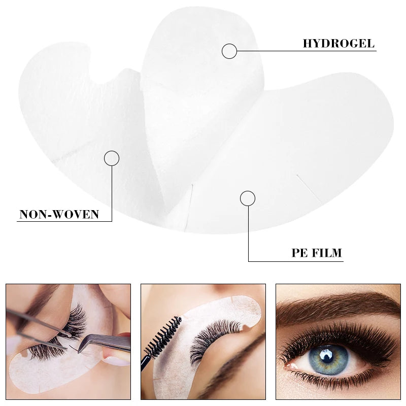 50Pairs Eye Pads for Eyelash Extension Hydrogel Patches for Eyelashes U Shaped Gel Pads Lashes Extension Supplies Patches Makeup