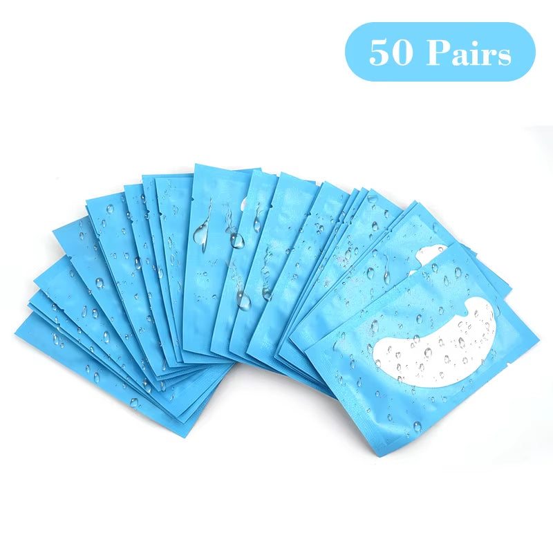 50Pairs Eye Pads for Eyelash Extension Hydrogel Patches for Eyelashes U Shaped Gel Pads Lashes Extension Supplies Patches Makeup