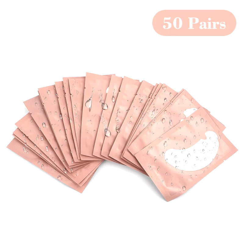 50Pairs Eye Pads for Eyelash Extension Hydrogel Patches for Eyelashes U Shaped Gel Pads Lashes Extension Supplies Patches Makeup