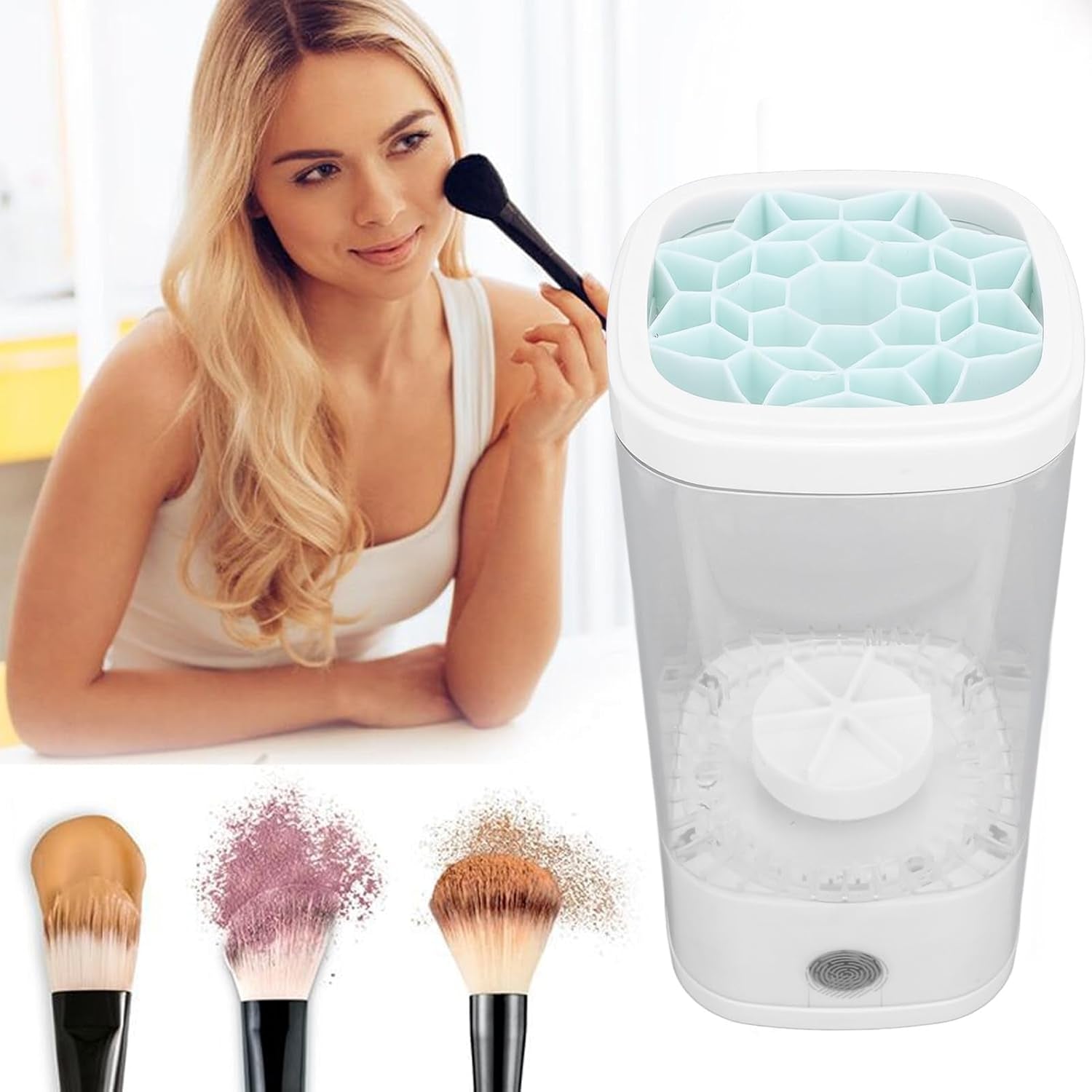 Electric Makeup Brush Cleaner Machine, USB Cosmetic Brush Cleaner, Two Modes, Quick Wash in Seconds, Cosmetic Brush Cleaning Tools